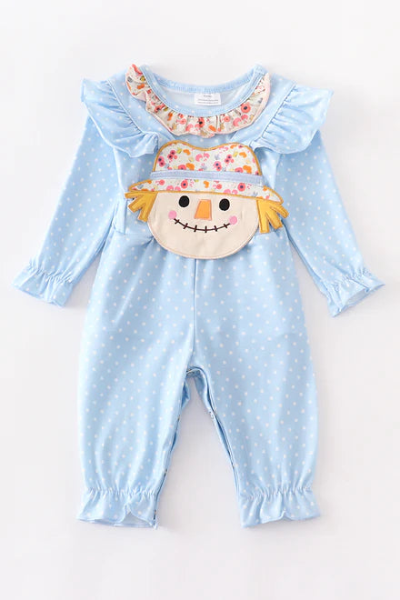 scarecrow ruffle baby romper