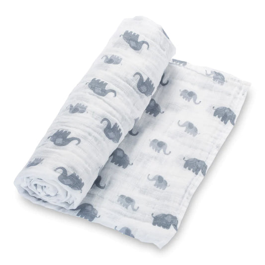 Elephant muslin swaddle